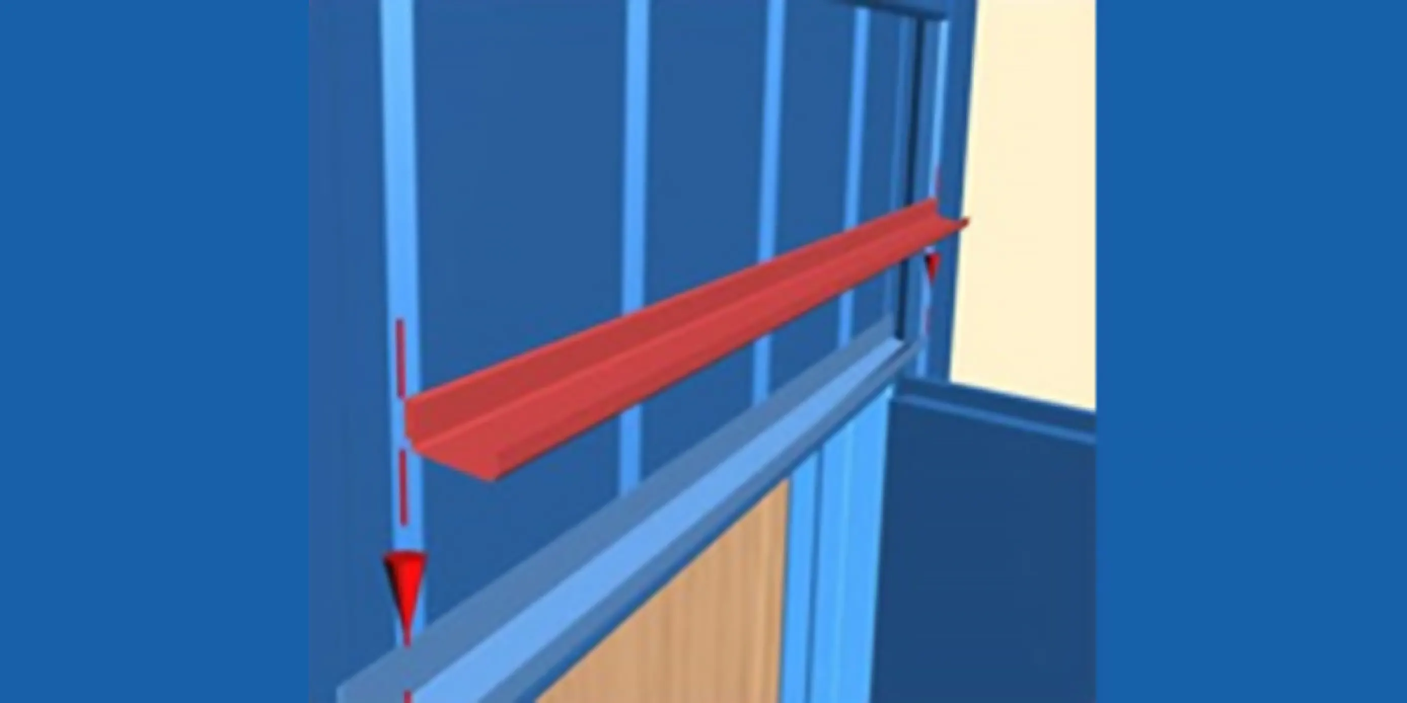 Желоб водосточный для  внешней двери 875х2000