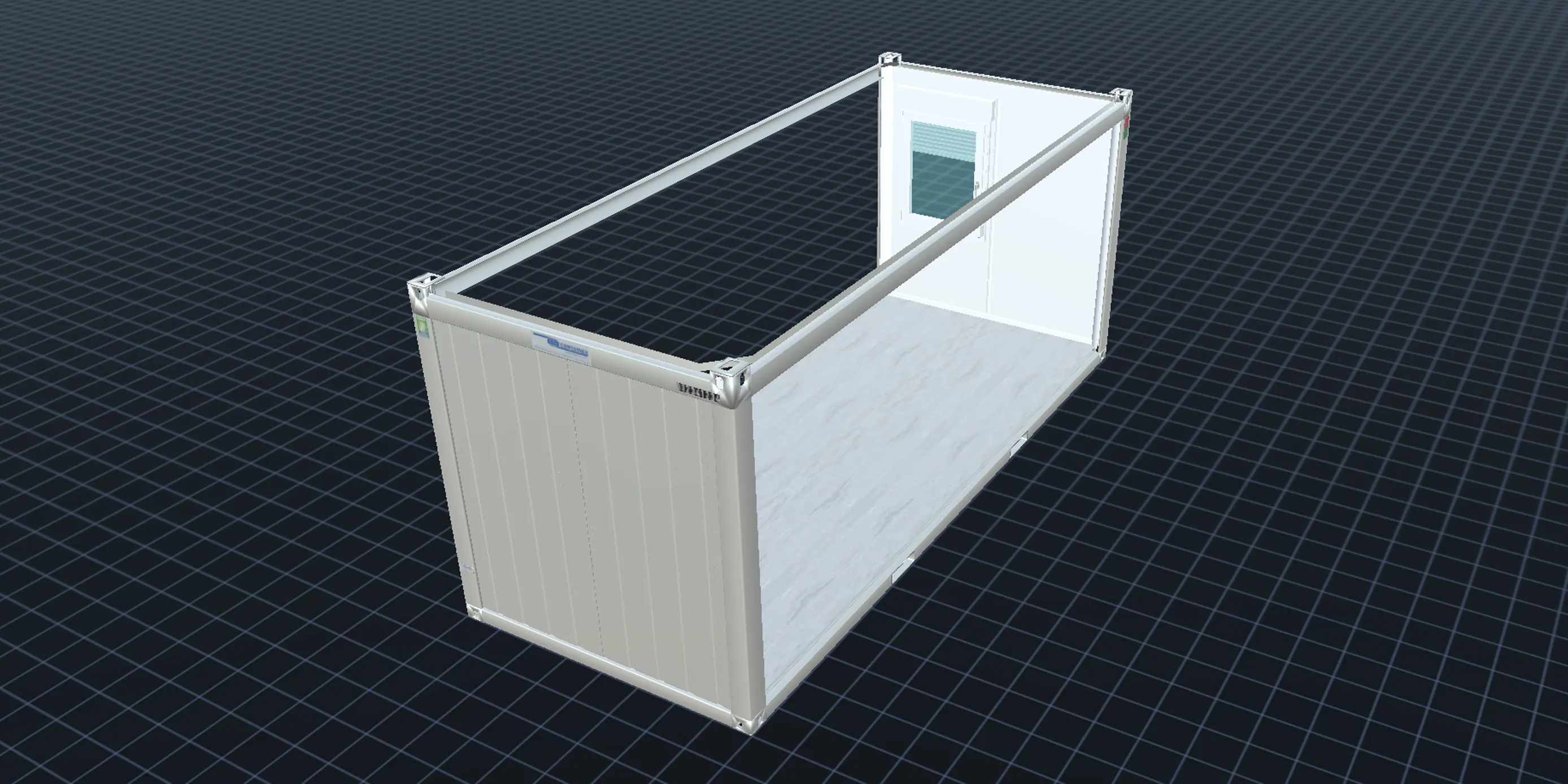 Блок-контейнер 20 футовый RAL 9002-100мм-2800мм - плюс соед. матер.